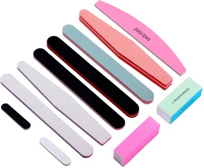 Store2508 11 Pcs Professional Nail Files Double Sided Emery Board Nail File /100 180 Grit(Set of 11)