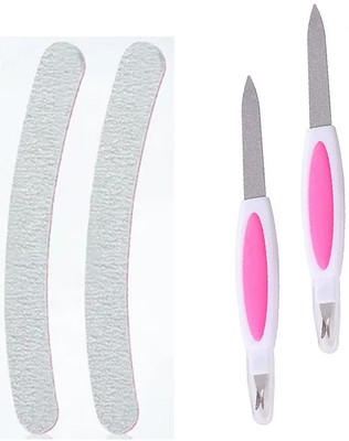 Lusty soul 2Pcs Nail sharp Filer With 2 Pcs Beauty Nail buffer(Set of 4)