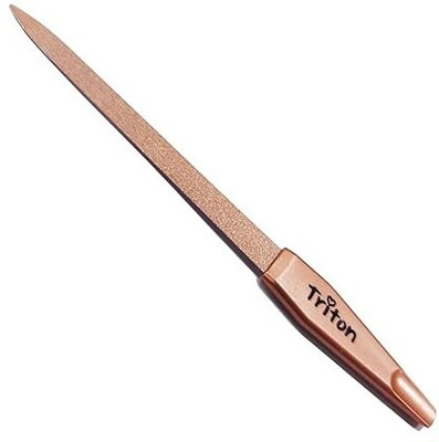 TRITON Nickel Coated Nail Shaper/Filer With Plastic Handle Tool for Manicure n Pedicure