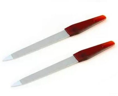 Top Select Stainless Steel Double Sided File Buffer for Gentle Precise Nail Filer(Set of 2)