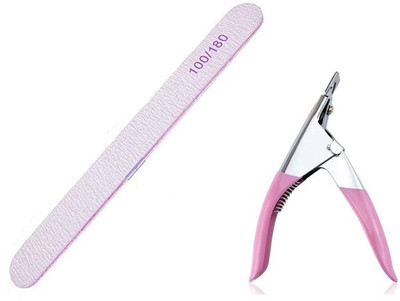 Lusty soul Nail Double Sided Buffer With Nail Tip Cliper Tool(Set of 2)
