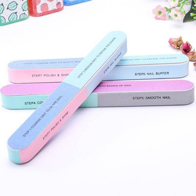 Glamezone 7 Ways Nail Buffer Block Shiner Filer/Nail Filer (Color may Vary)(Set of 3)