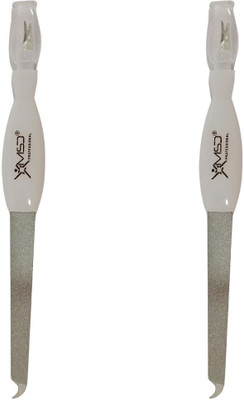 XMSD Professionl Professional Double Sided Metal Nail File Reusable Steel Stainless Pack of 2(Set of 2)