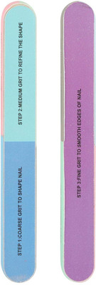 BM RETAIL 2 pcs 7 Way Nail File and Buffer Block Nail Buffering File 7 Steps Manicure Tool(Set of 2)