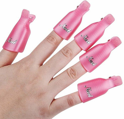 Cosluxe 10Pcs Plastic Nail Art Soak Off Cap Clip UV Gel Polish Remover Wrap Tool(10 ml)