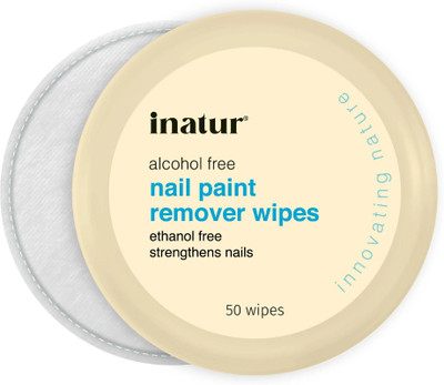 inatur Nail Paint Remover Wipes | Strengthen Nails, Ethanol and Alcohol Free(50 g)