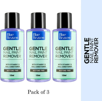 BLUE HEAVEN Gentle Nail Paint Remover 125Ml (Pack of 3)(375 ml)