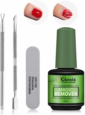 Gleevia Magic Nail Polish Remover Combo Set - Quick & Easily Remove Gel within 2-3min(15 ml)