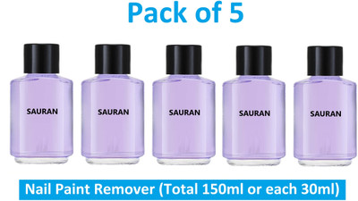 Sauran Pack of 5 Nail Paint Remover (NPM12.3)(150 ml)