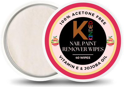 KINDED Nail Paint Remover Wipes Acetone Free Nail Polish Removing Wet Pads 40 Wipes(40 g)