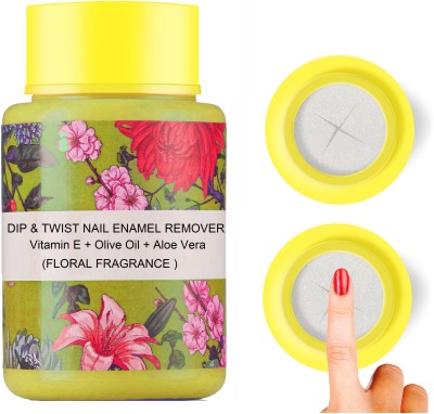 THTC Dip & Twist Nail Polish Remover Sponge With Fresh Floral Fragrance(75 ml)