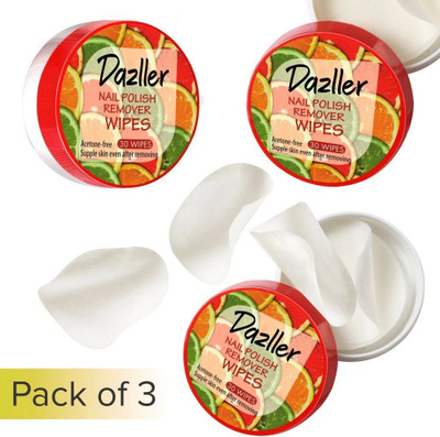 Dazller Nail Polish Remover Wipes - Pack of 3(30 g)