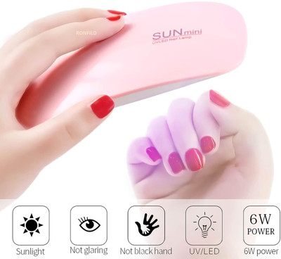 new sparsh Manu Sun Mini LED UV Nail Polish Dryer, Mini Fordable Nail Lamp Nail Polish Dryer(UV Power 6 W)