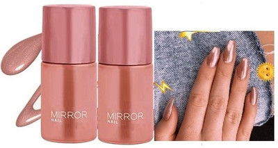 Emijun Mirror Nail Polish Chip resistant peach