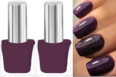 ADJD Combo Nail Polish Long Lasting Quick Drying Glossy Dark Purple Dark Purple