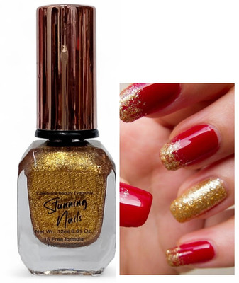 YAWI Quick Dry Glitter Nail Paint|High Glitter & Full Coverage,& Paraben Free Gold