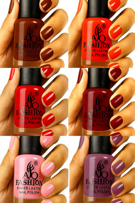 AQ FASHION Long Lasting quick dry Nail Polish New collection Combo A30 Multicolor(Pack of 6)