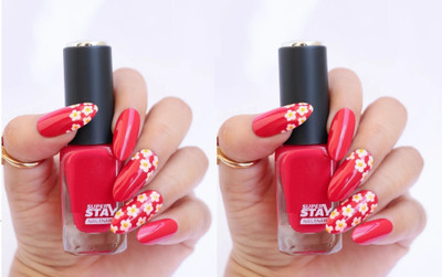 THTC Best Smooth & Perfect Finish Quick-dry Formulated Gel Matte Red nail Polish RED(Pack of 2)