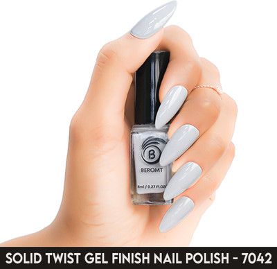 BEROMT SOLID TWIST GEL FINISH NAIL POLISH - BNP7042 Lava Gray