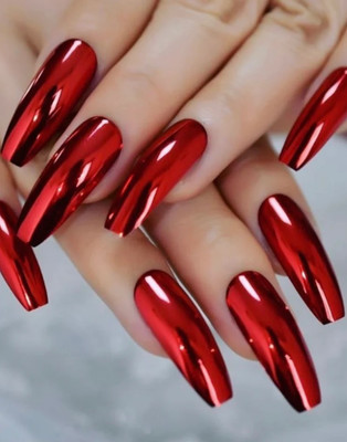 CATERINACHIARA Metallic Nail Polish Mirror Effect Chrome Nail Polish./red/1* red