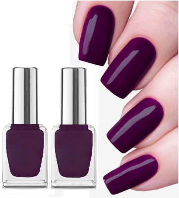 Latixmat Quick-dry Formula Smooth & Perfect Nail Polish Combo Deep Purple(Pack of 2)