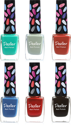 Dazller Chic 'N Cute Nail Polish-9ml,Rich Pigmentation,Quick-Dry,One-stroke Application- Dusky Midnight(Pack of 6)