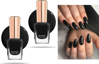 REIMICHI Professional Gel Nail Polish Black BLACK(Pack of 2)