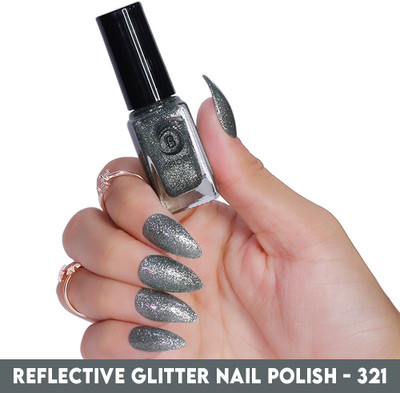 BEROMT REFLECTIVE GLITTER NAIL POLISH - BNP 321 Light Gray