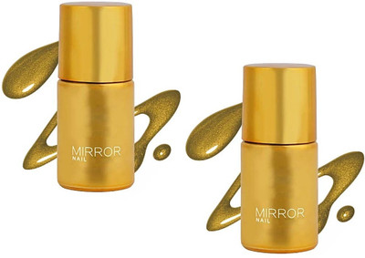 EVERERIN Quick dry Metallic shining Nail Polish combo Gold(Pack of 2)