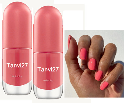 tanvi27 Combo Nail Lacquer Quick Dry Long Lasting Neon peach Nail Polish Neon peach