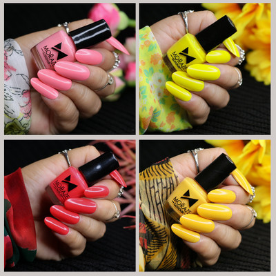 MORAZE Combo Pack of 4 Nail Polishes - Trendy Colors, Long-Lasting Formula Mini(Pack of 4)