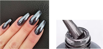 Latixmat grey Mirror Effect Metallic Nail Polish Mirror Effect Chrome Nail Polish GREY
