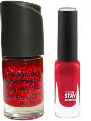 Luipui SMUDGE PROOF NAIL POLISH PACK OF 2 RED(Pack of 2)