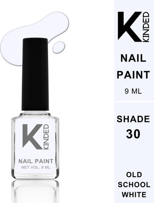 KINDED Nail Paint Lacquer Nail Polish Enamel with One Coat Single Stroke Application Old School White