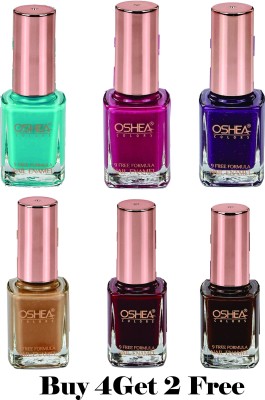 OSHEA New Nail Enamel Range - 1 Buy 4 Get 2 Free 60ml Multi(Pack of 6)