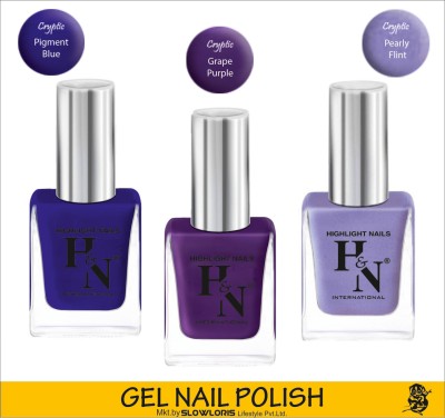 HIGHLIGHT NAILS GRAPE PURPLE::PIGMENT BLUE::PEARLY FLINT_SLL Grape Purple::Pigment Blue::Pearly Flint(Pack of 3)