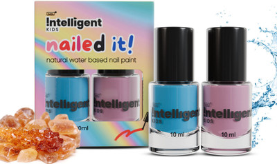 TuCo Intelligent kids Nailed it - Natural Nail Paint for Kids Blue, Pink(Pack of 2)