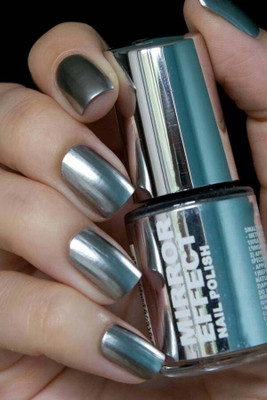 MYEONG Magic Mirror Effect Chrome Nail Art Polish Metallic Silver Color Nail Polish Silver