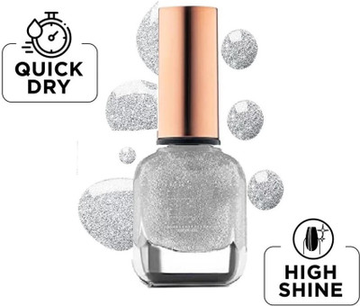 GABBU waterproof Nail polish for girls would be easy gliding Silver giliter