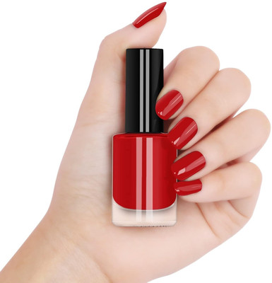 MYEONG Red Long Lasting And Chip Resistant Quick Dry & Cruelty-Free Glossy Nail Paint Red