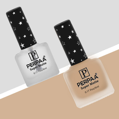 Perpaa Super Matte Quick-Dry Nail Polish for Women,combo 10 (6ml each) Transparent , Yellow Beige(Pack of 2)