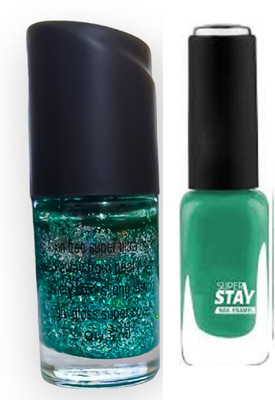 Luipui GREEN COLOR NAIL POLISH PACK OF 2 GREEN(Pack of 2)