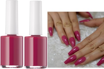 Emijun COMBO Pigmented & Long Stay Unique Dull Matte Finish Nail Polish PINK(Pack of 2)