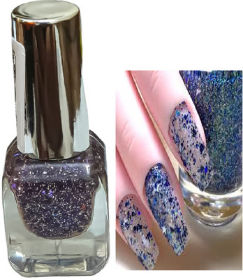Luipui transparent blue sparkle nail polish pack of 1 BLUE