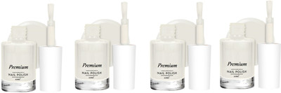 Luipui Premium White Nail Polish / Shine Finish, Long lasting, Quick Drying White(Pack of 4)