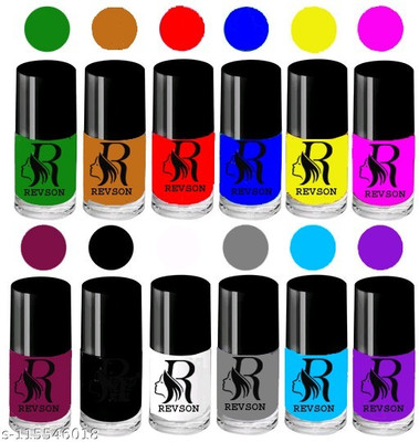 revson Long Lasting Nail Polish Combo Offer Set of 12 MULTICOLOR(Pack of 12)
