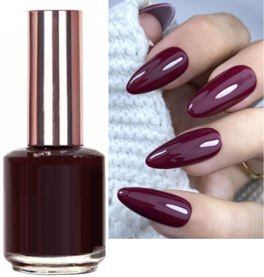 Jiwoo Use Dark Maroon Nail Polish Long Lasting Smooth Finish Dark Maroon