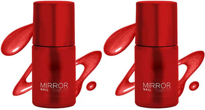 EVERERIN New High Shine Long Lasting Non Toxic Nail Polish Red(Pack of 2)