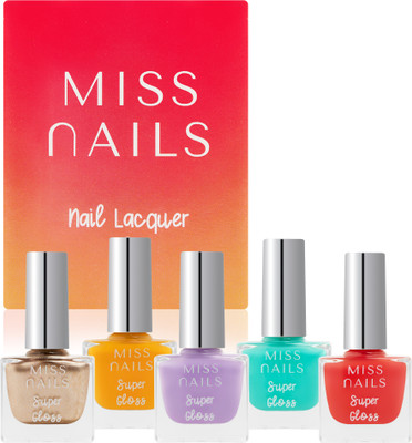 Miss Nails Super Gloss Set of 5 Combo SG10 Multi(Pack of 5)
