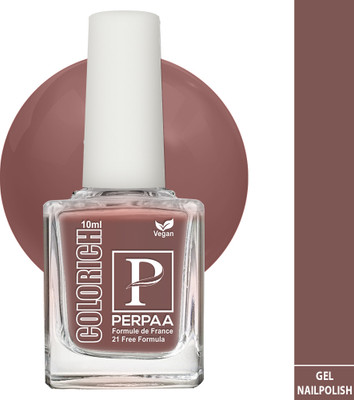 Perpaa Colorich Vegan Nail Paint Quick Drying|Glossy Finish|Highly Pigmented,Shade 16 Coco Brown